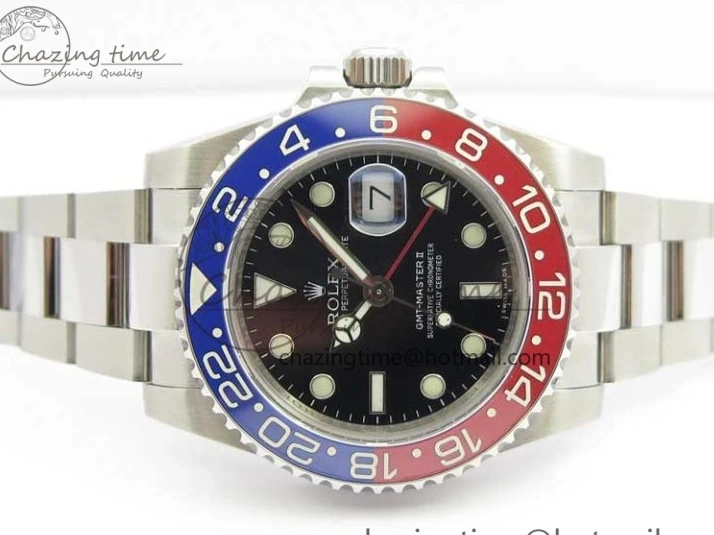 MiroTime 0417 Breathable GMT Master II 116719 BLRO Real Ceramic 904L SS GMF 1:1 Best Edition Black Dial on Bracelet A3186 (Correct Hand Stack) 3243